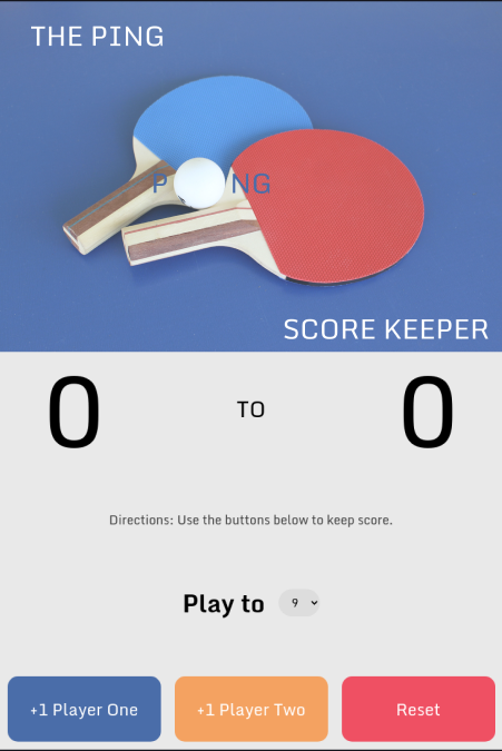 Ping Pong Score Keeper website